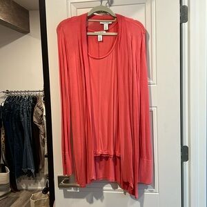 WHBM women’s sweater & camisole set- coral